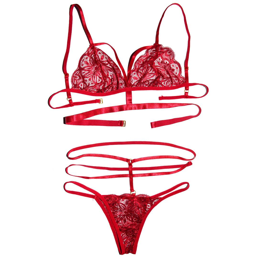 Комплект нижньої білизни M Бордовий (98929_44) - фото 7 Комплект нижньої білизни M Бордовий (98929_44) - фото 7