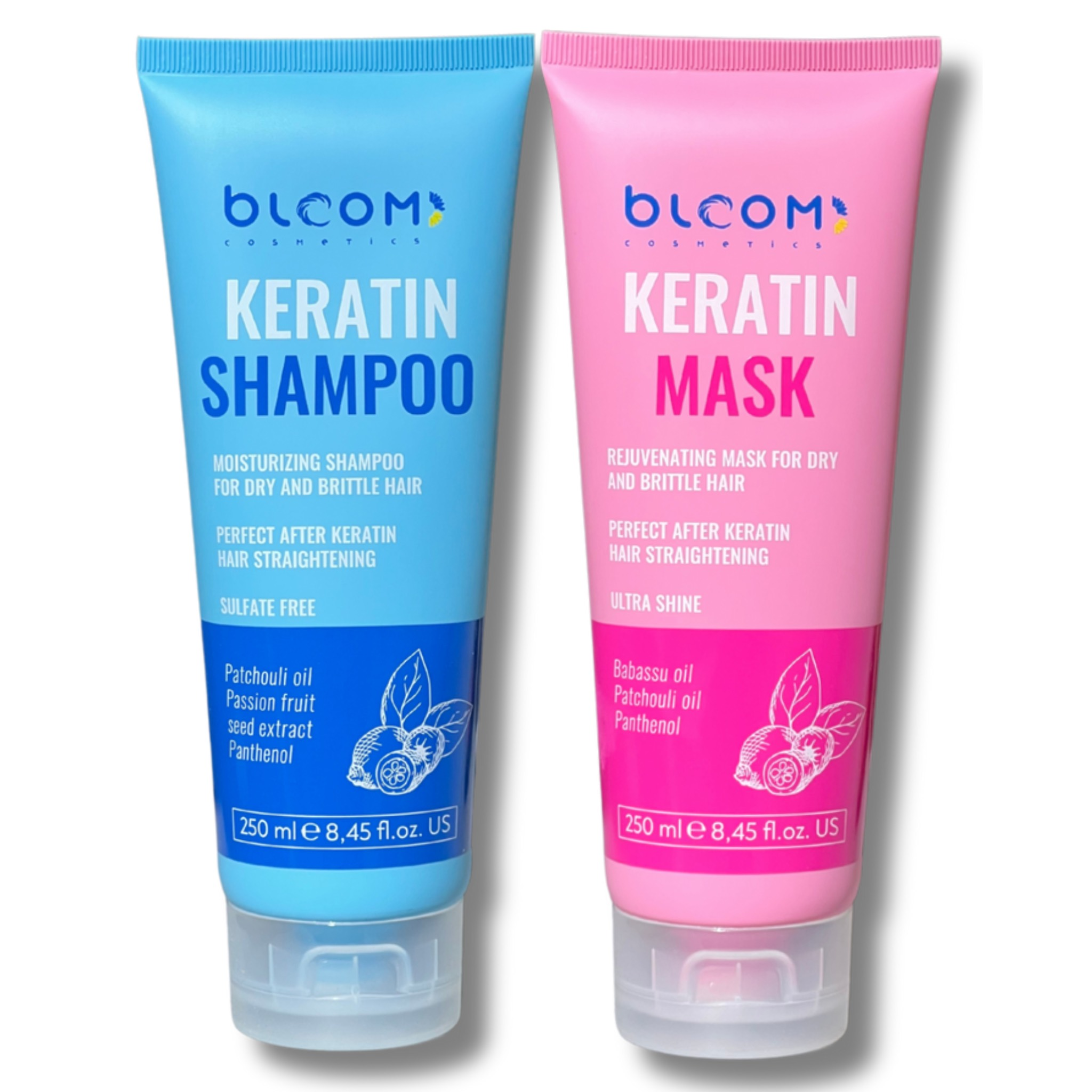 Набор для домашнего ухода Bloom Keratin Shampoo 250 мл та Keratin Mask 250 мл