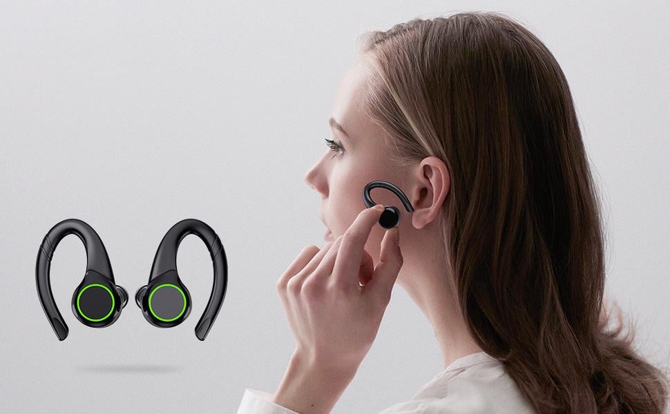 Наушники с креплением на ушах TWS U5 сенсорное управление (7015) - фото 8