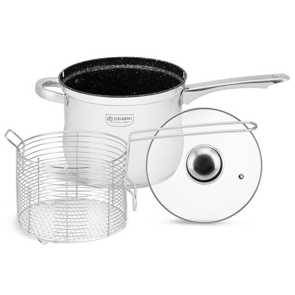 Кастрюля-фритюрница Edenberg EB-1510 2в1 с мраморным покрытием нержавеющая сталь 3,8 л