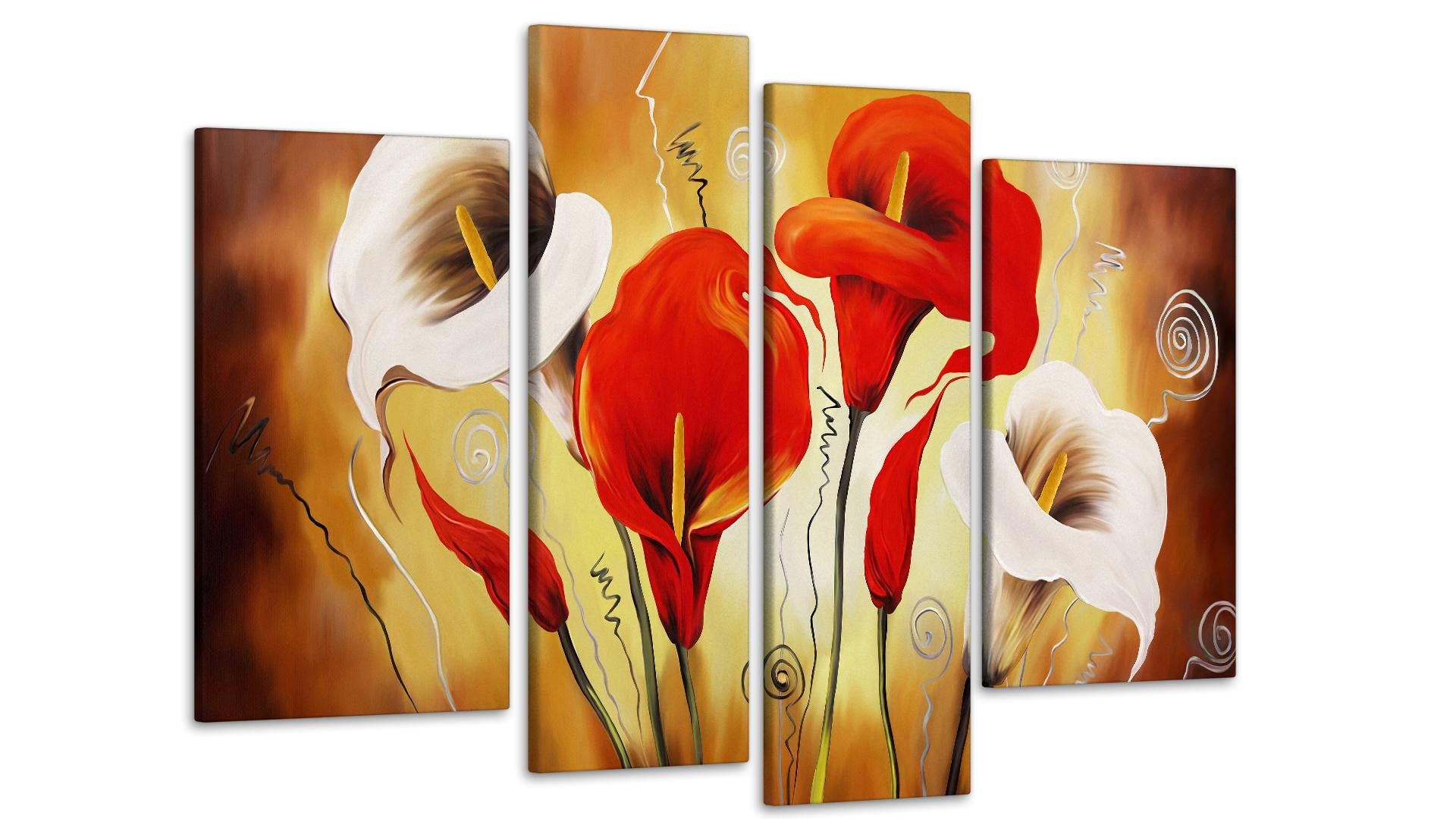 Картина модульная Абстракция Лилии 75х118 см (Art-108_4)