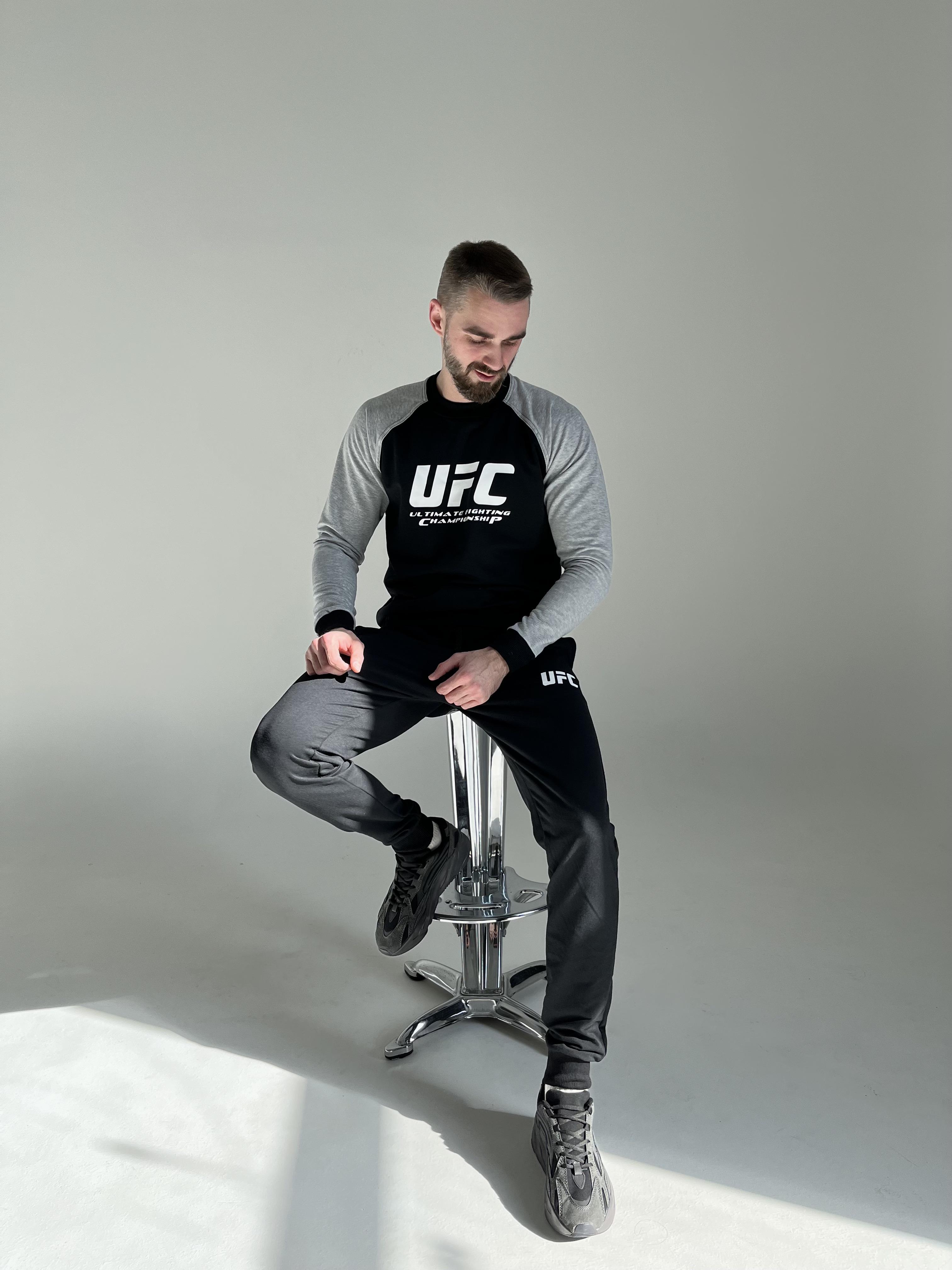 Спортивный костюм мужской UFC XXL Черно-серый (10048838)