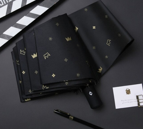 Парасоля міні складна 5533 95 см корона Чорний (4228399)