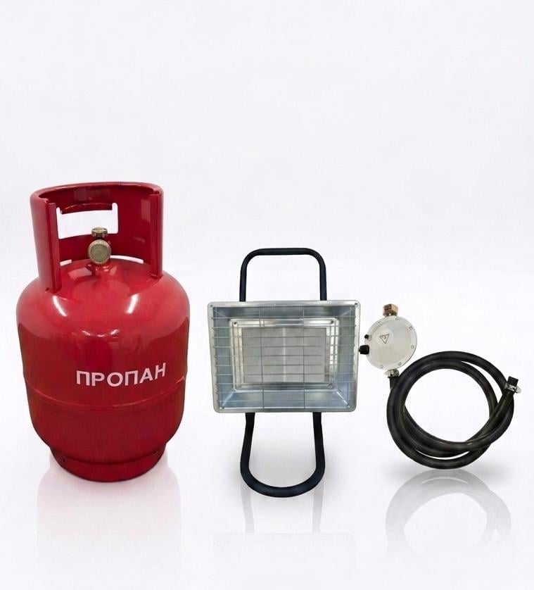 Газовый баллон с обогревателем Nurgaz Kamp Soba NG-310-P на ножке с баллоном 12 л с ветрозащитой 3,5 кВт (2326997818)