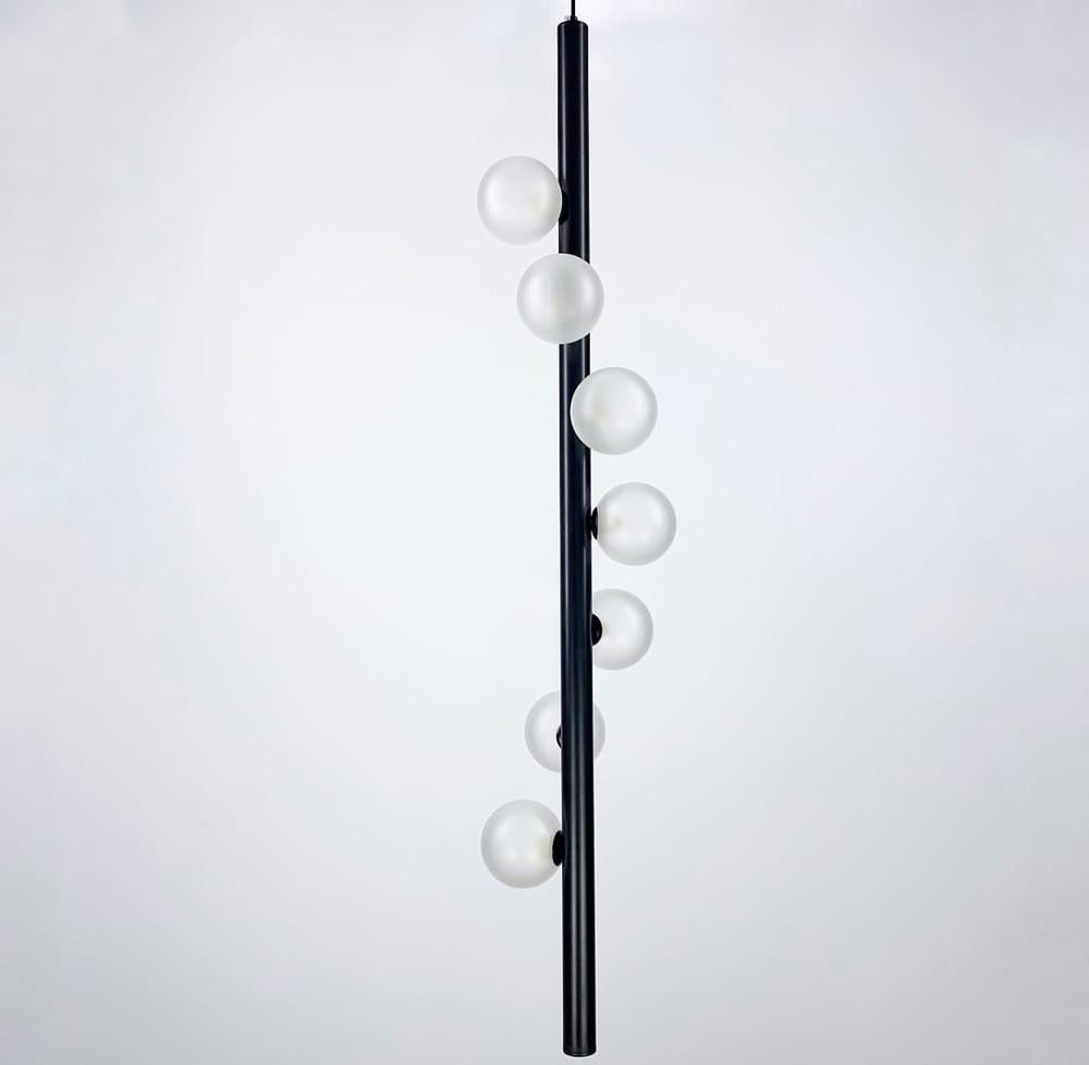 Люстра подвесная дизайнерская с 7 миниатюрными плафонами Черный/Белый (SGJ 3V)