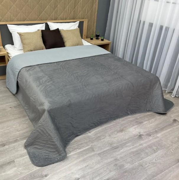 Покривало двостороннє Decorator Ultra Sonic Microfiber 220х240 см Сірий (85-035) - фото 1