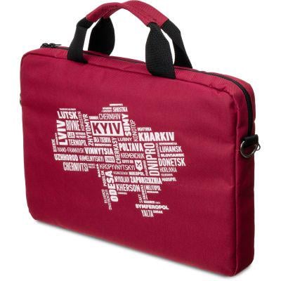 Сумка для ноутбука Vinga NB1402 14" Burgundy white print (NB1402UWBY)