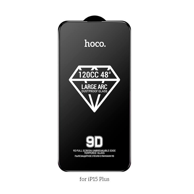 Защитное стекло Hoco 9D Large Arc dustproof glass A34 для iPhone15 Plus