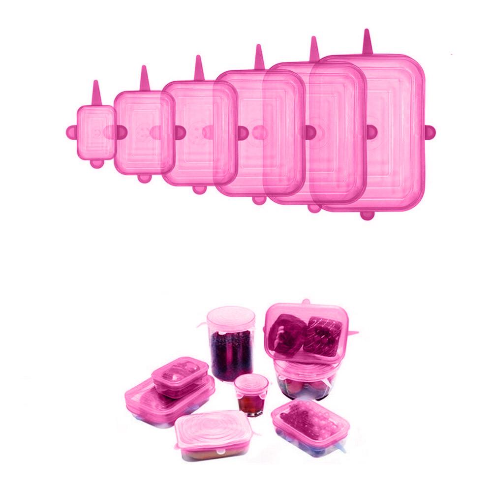 Крышки силиконовые 6 шт. Розовый (1842850642) - фото 4