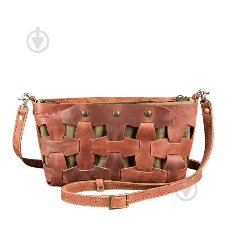 Шкіряна плетена сумка жіноча BlankNote Пазл Crazy Horse S Світло-Коричнева (BN-BAG-31-k-kr)