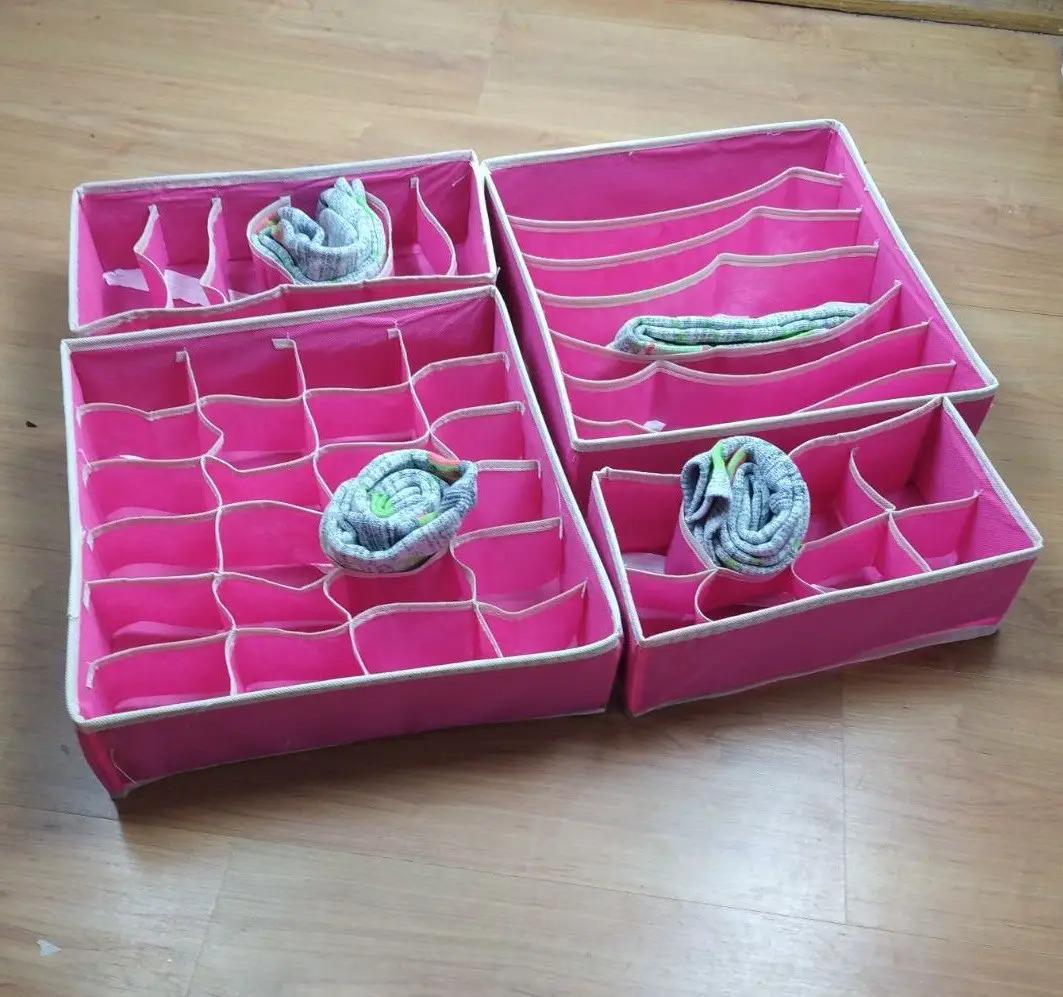 Набір органайзерів для спідньої білизни 4 шт. Рожевий (ОДШ-102-26) - фото 9 Набір органайзерів для спідньої білизни 4 шт. Рожевий (ОДШ-102-26) - фото 9