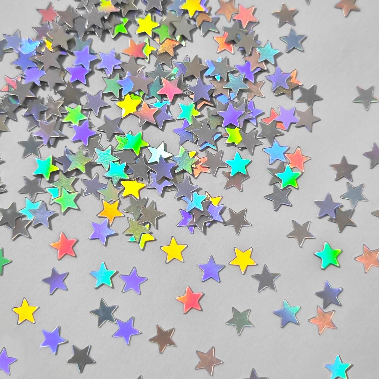 Конфетти Звездочки для праздника жесткий 15 г 5 мм Перламутровый (1122)