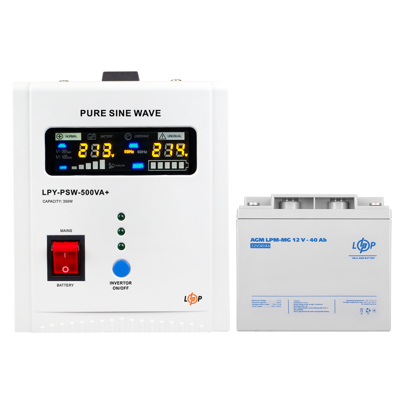 Комплект резервного питания для дома LogicPo Wer 500/мультигелевая батарея 520 W (14019)