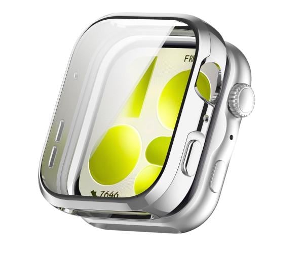 Чехол силиконовый Huawei Watch Fit 5 с защитой на экран Серебряный
