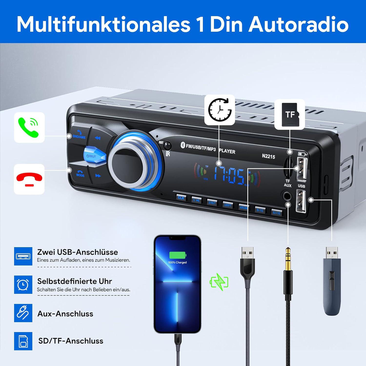 Автомагнитола 1DIN CENXINY Bluetooth FM MP3 2xUSB SD AUX - фото 2