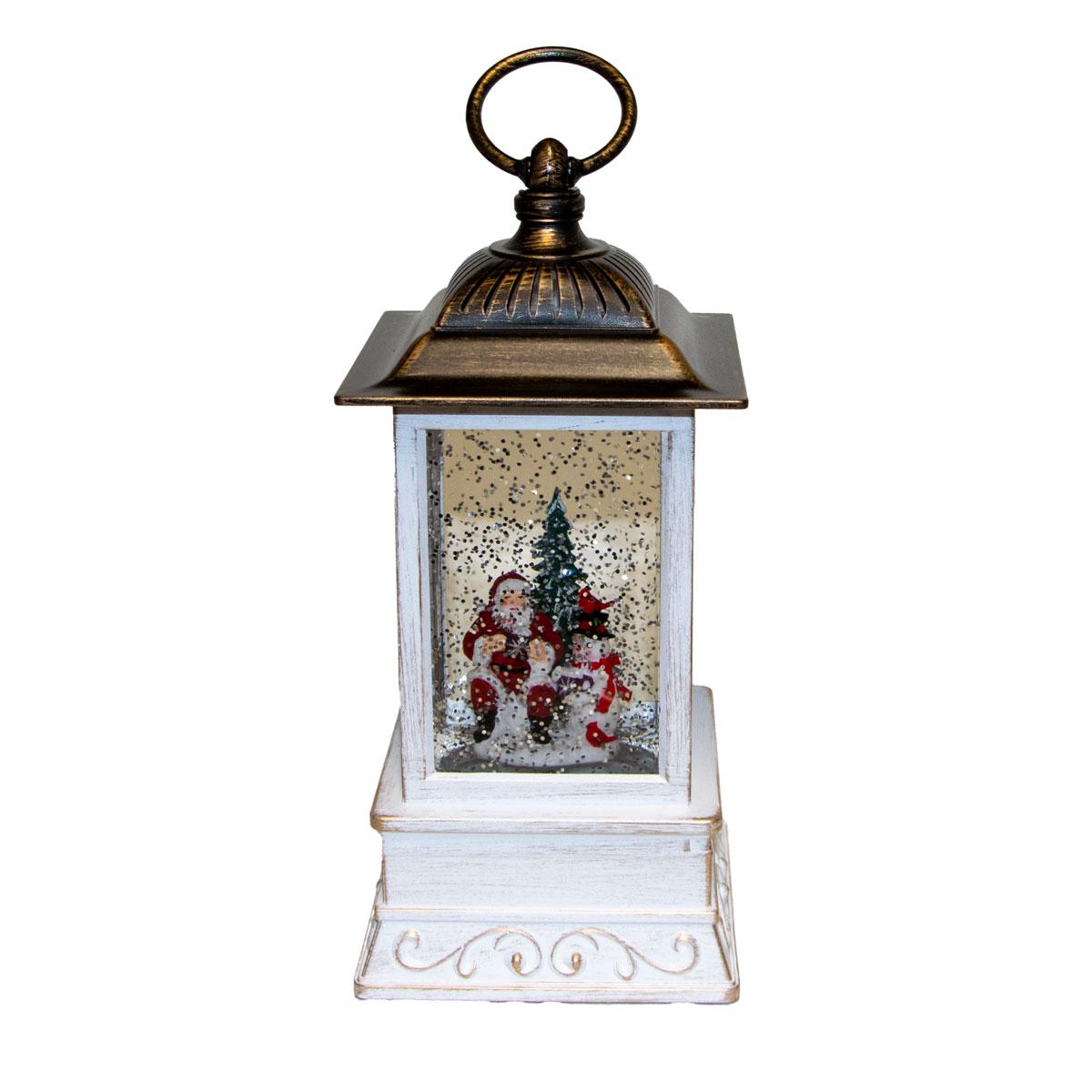 Новогодний ночник-фонарь XMAS WDL-24004 Snow Water Lantern с эффектом снега Белый (1011082-White)