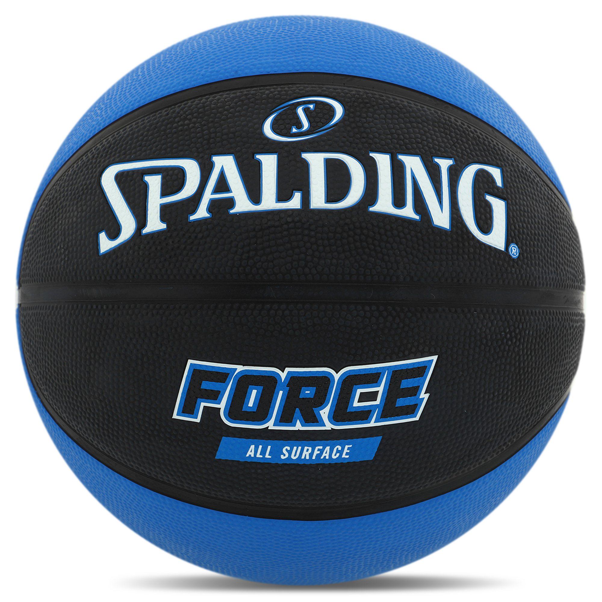 М'яч баскетбольний гумовий Spalding 84545Z FORCE №7 Чорно-синій М'яч баскетбольний гумовий Spalding 84545Z FORCE №7 Чорно-синій