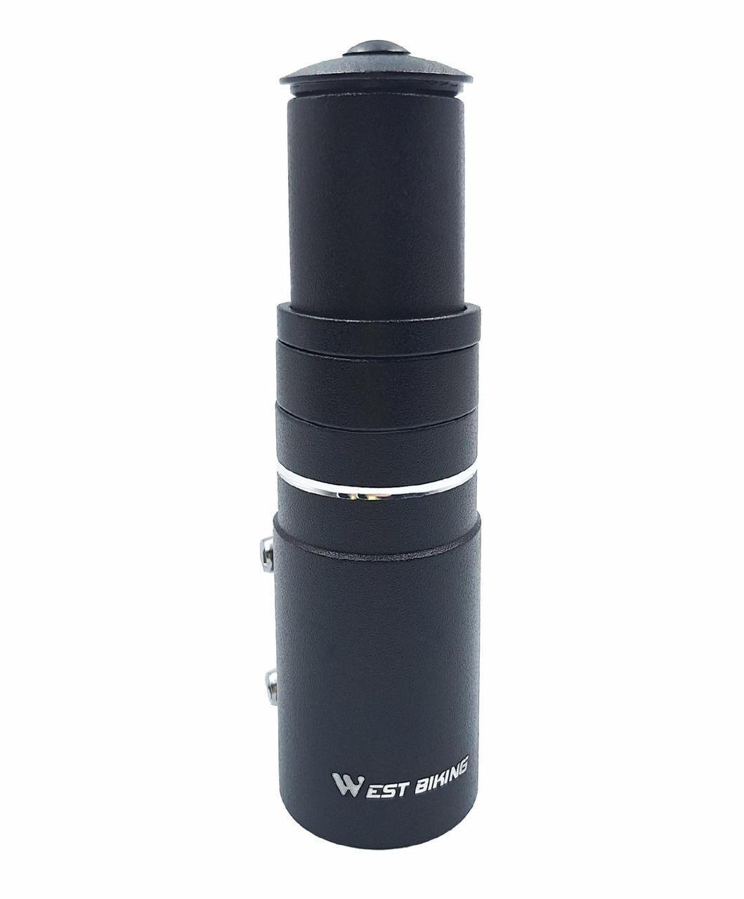 Удлинитель выноса штока руля велосипеда West biking YP0805029 115 мм 1-1/8" d 28,6 мм Черный (G0001543)