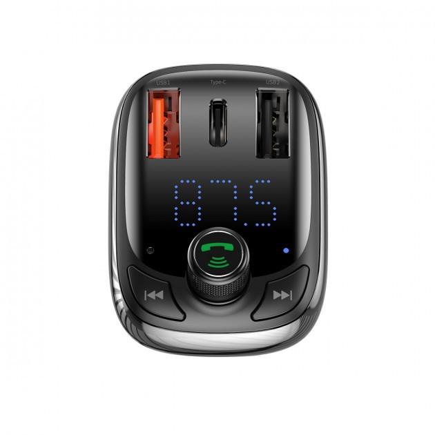 Автомобільний зарядний пристрій + FM трансмітер Baseus S-13 Quick Charge 4.0 2USB + USB Type-C MP3 PPS 36W - фото 6