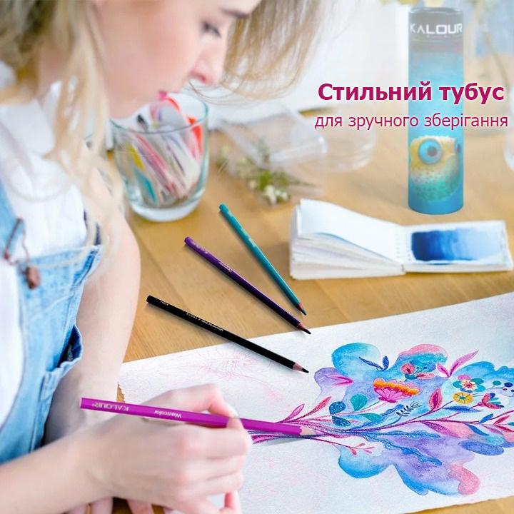 Акварельні олівці KALOUR AquaVibe 36 кол. (YV-PWC036) - фото 6