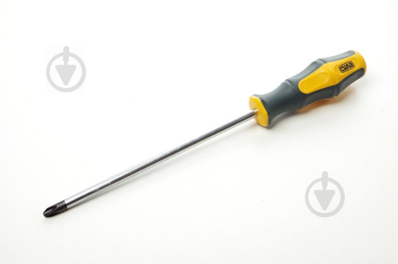 Отвертка крестовая обрезиненная рукоятка СИЛА СrV PH3х200мм Phillips двухкомпонентная (031566)
