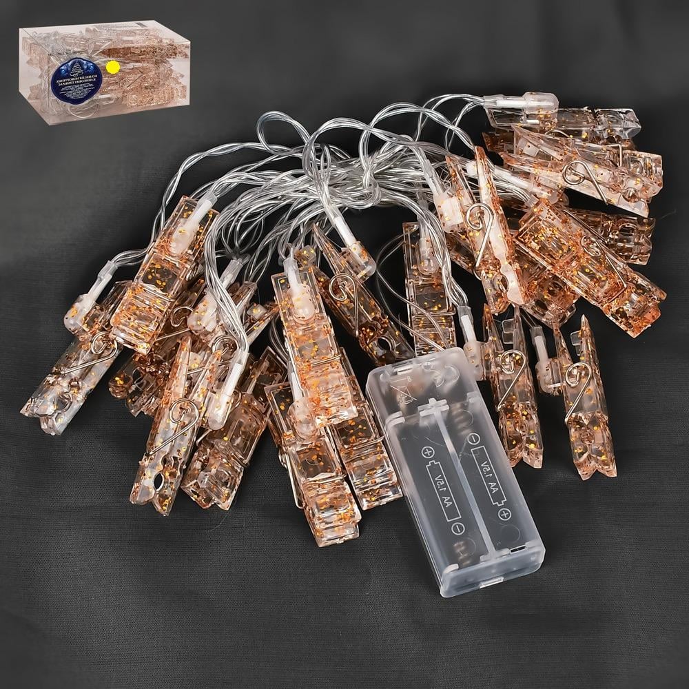 Гирлянда светодиодная Прищепки 3 м 20 led 2AA Желтый (R96133-Y)