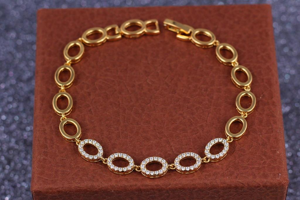 Браслет Xuping Jewelry Овалы фианиты 17 см 7 мм Золотистый (1503139373)