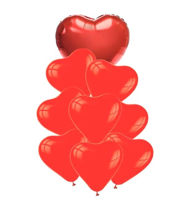 Набір повітряних кульок Hearts 9 шт. Червоний (10646413)