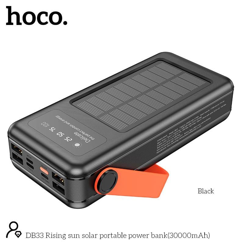 ᐉ Повербанк Hoco Rising sun solar portable 30000 mAh DB33 4USB/Type-C ...