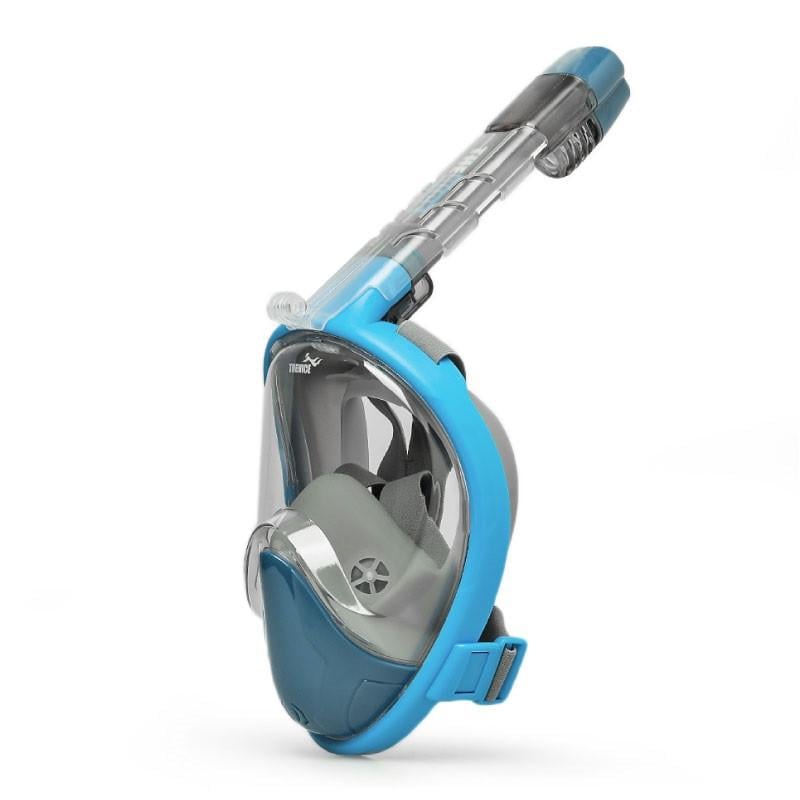 Маска для сноркелинга TheNice EasyBreath-III полнолицевая с креплением для камеры S/M Голубой