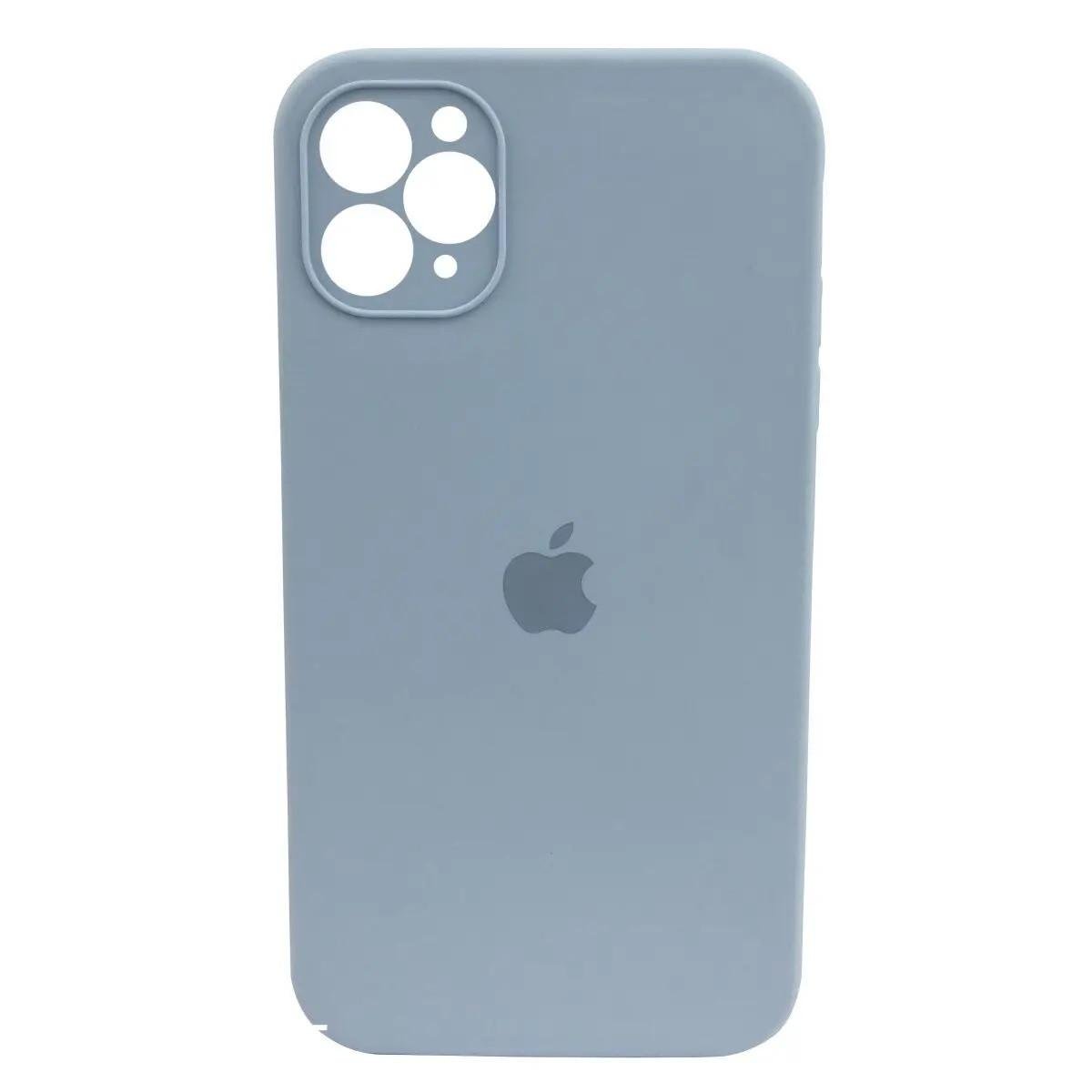 Силиконовый Чехол Накладка с Квадратными Бортиками Silicone Case  для iPhone 11 Pro Max Lilac Cream