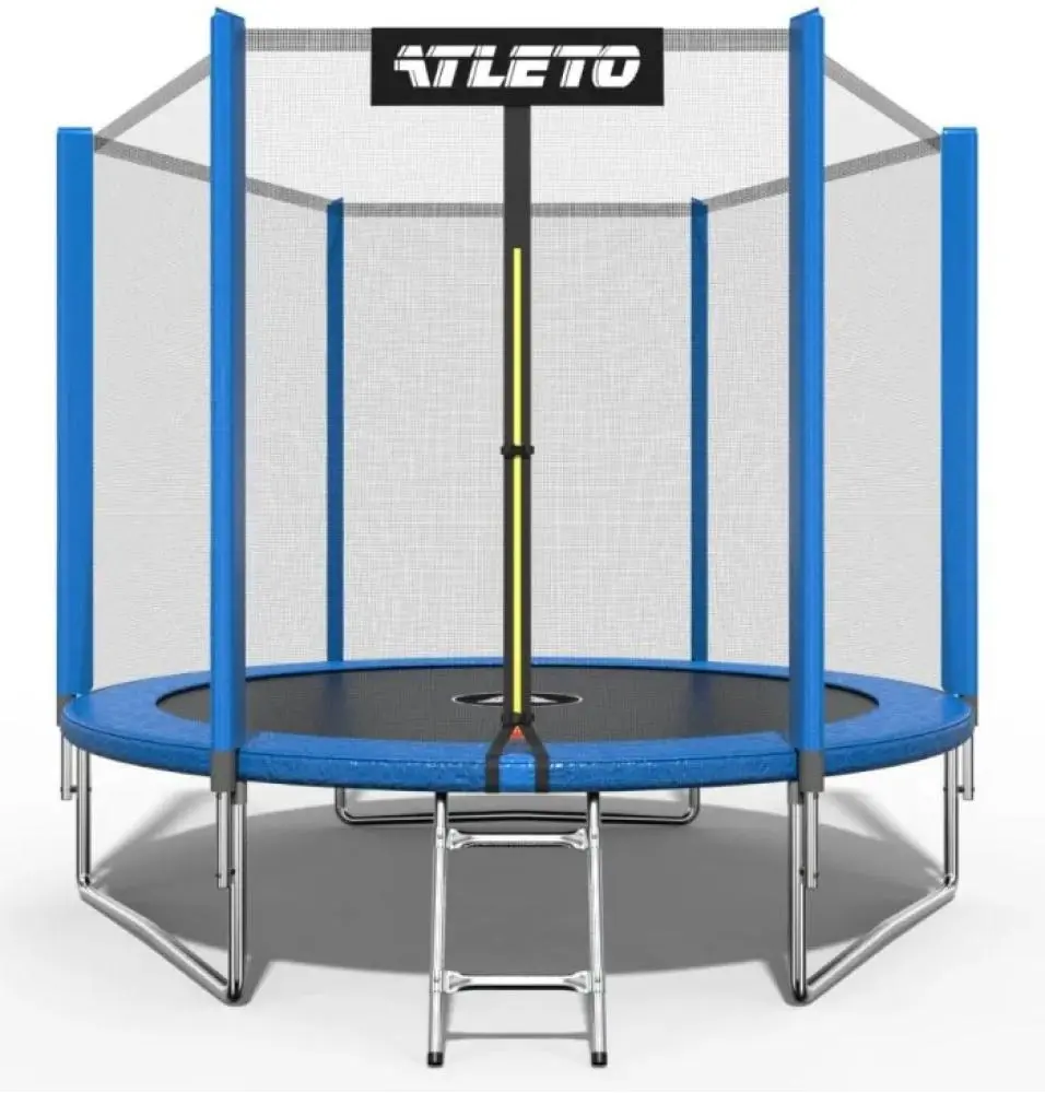 Батут детский Atleto с наружной защитной сеткой на металлических опорах 312 см Синий (132-76-42400471)