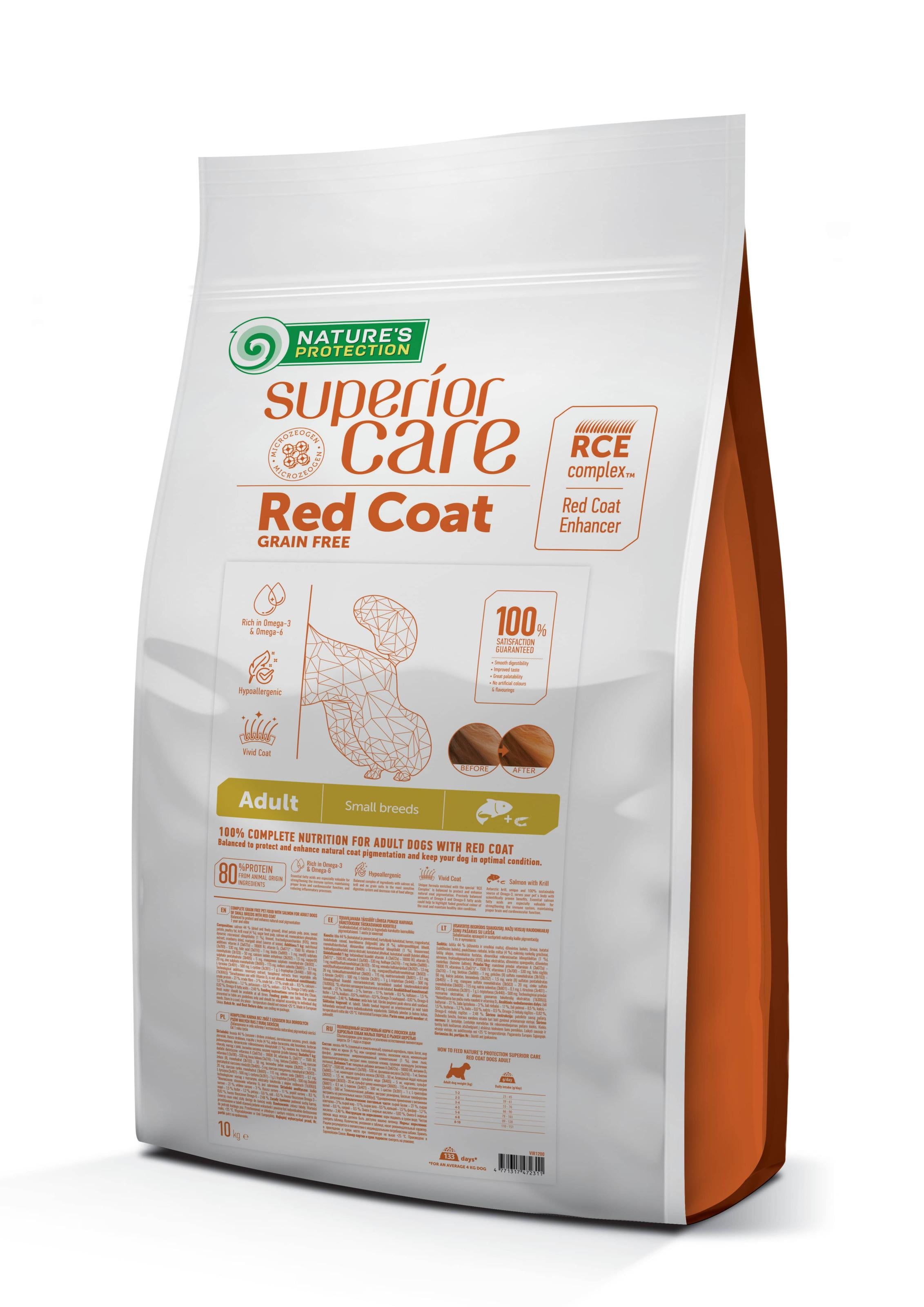 Корм сухой для собак Nature's Protection Superior Care Red Coat Grain Free Small Breeds Salmon 10 кг (24149071)