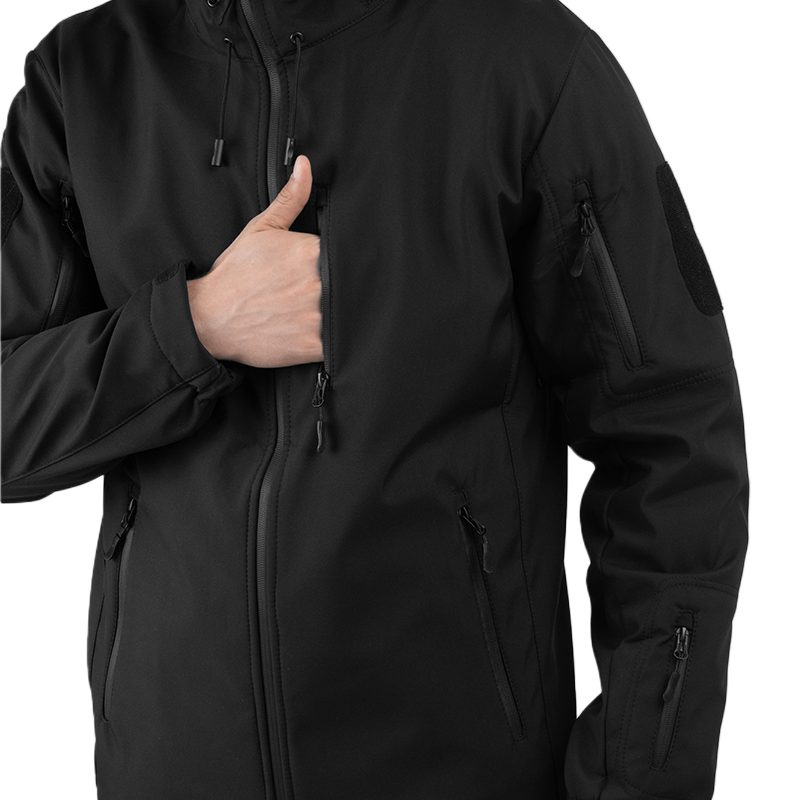 Куртка чоловіча осіння TacPrо Men`s SoftShell Black Jacket софтшелл р. 56/4 Чорний - фото 5