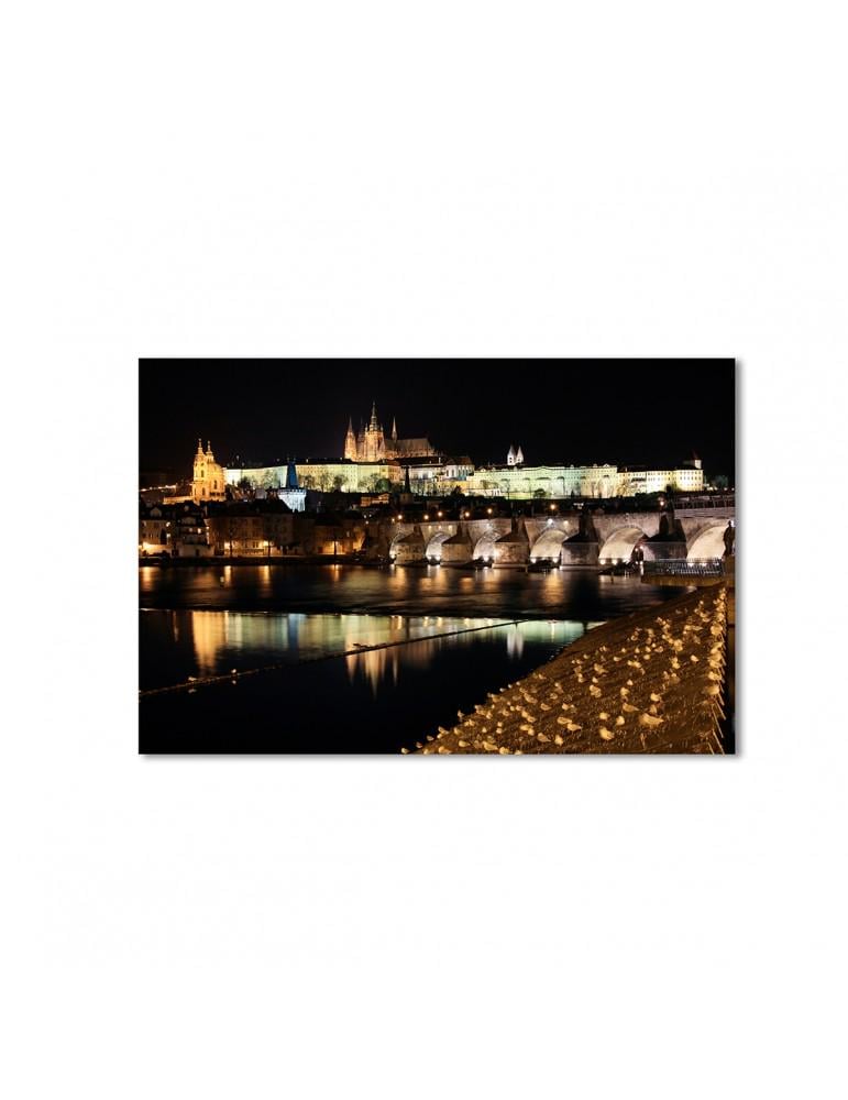 Картина модульная Прага ночная староместская площадь 1 модуль 70x105 см