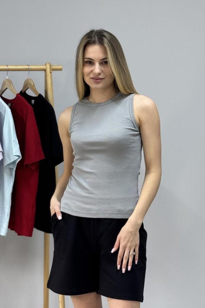 Майка женская М159 рубчик M Серый (925-1-61)