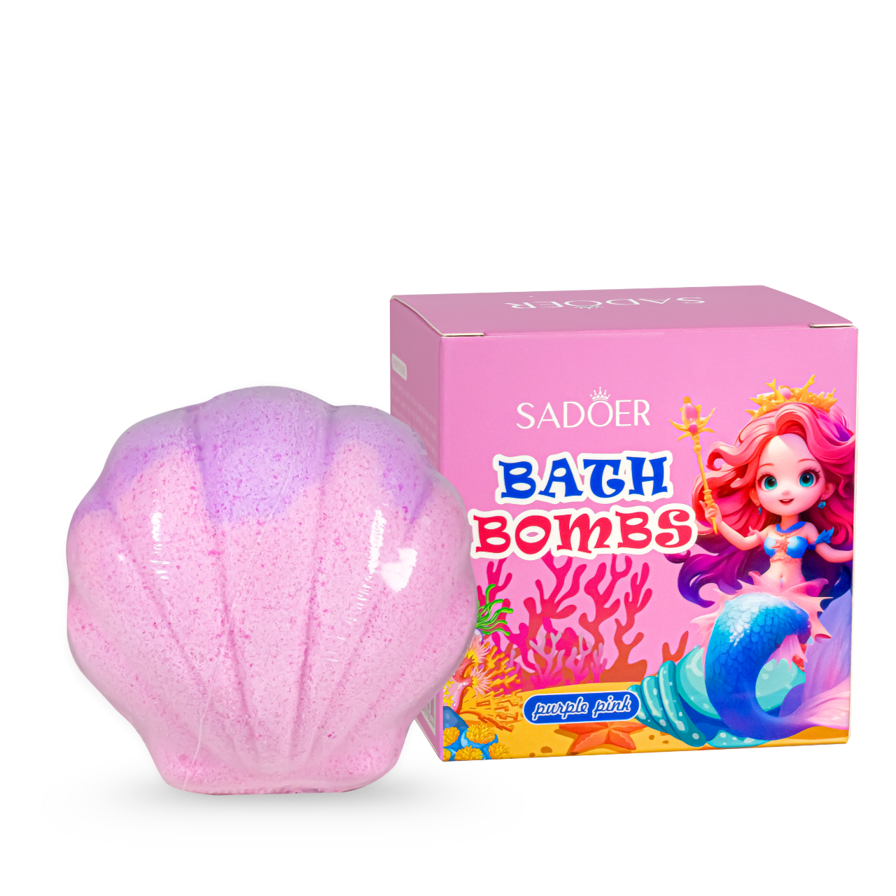 Бомбочка для ванни ароматизована Sadoer Рожева мушля 120 г (13349645)