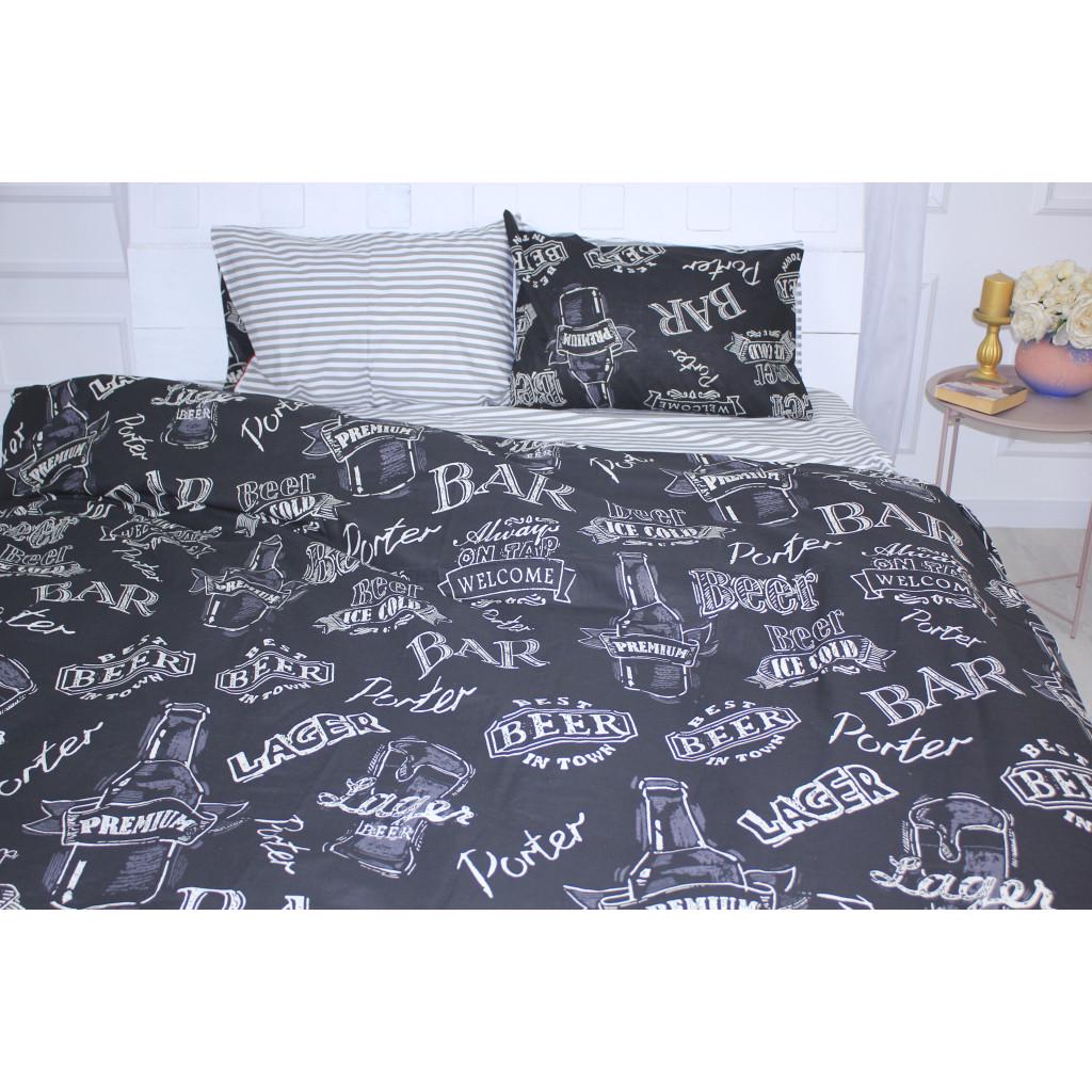 Комплект постельного белья MirSon Ranforce Elite 17-0510 Beer Bar blac Бязь двуспальный (2200004672755)