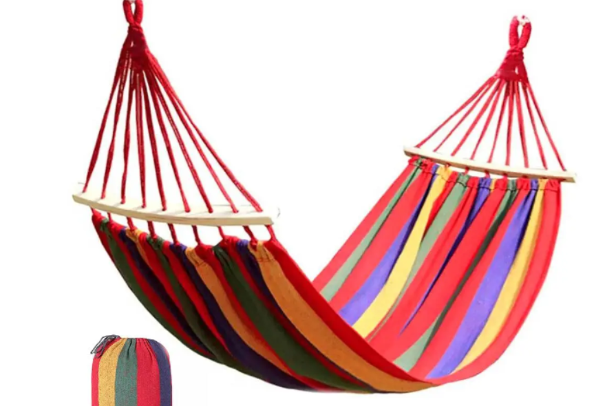 Гамак тканевый с деревянной планкой 200х150 см (VP-749)