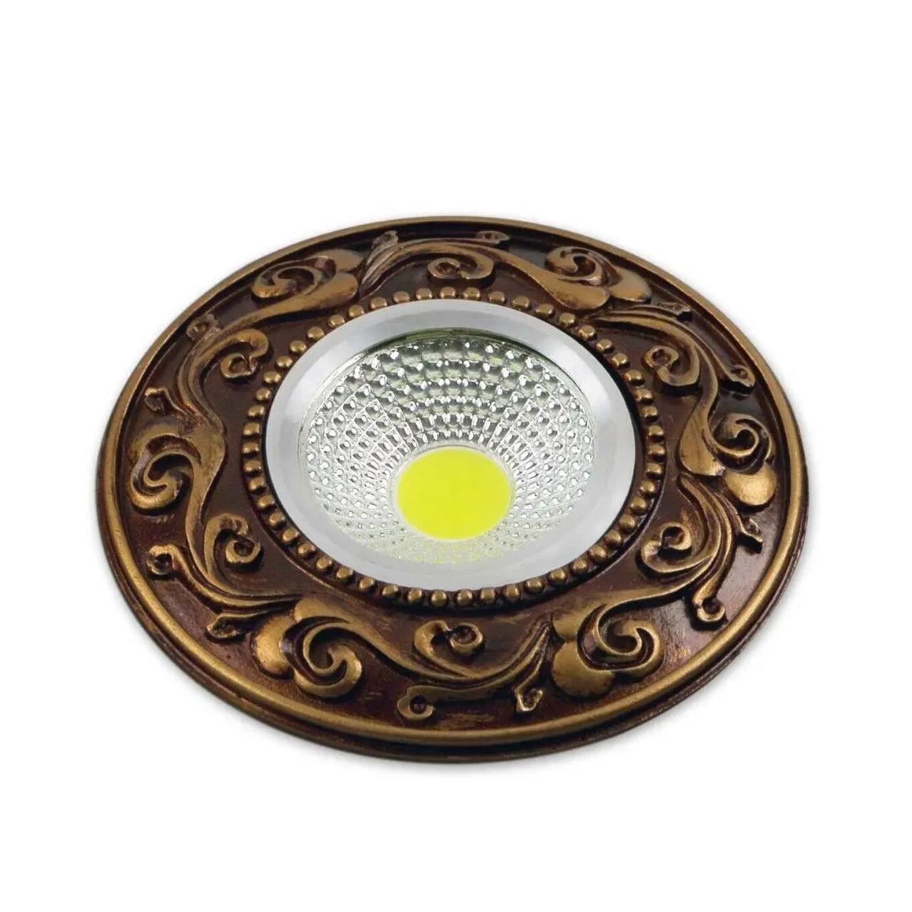 Точечный светильник Sirius светодиодный врезной с объемными узорами 3,5W 6000K Коричневый (Ш DLD 108-A)