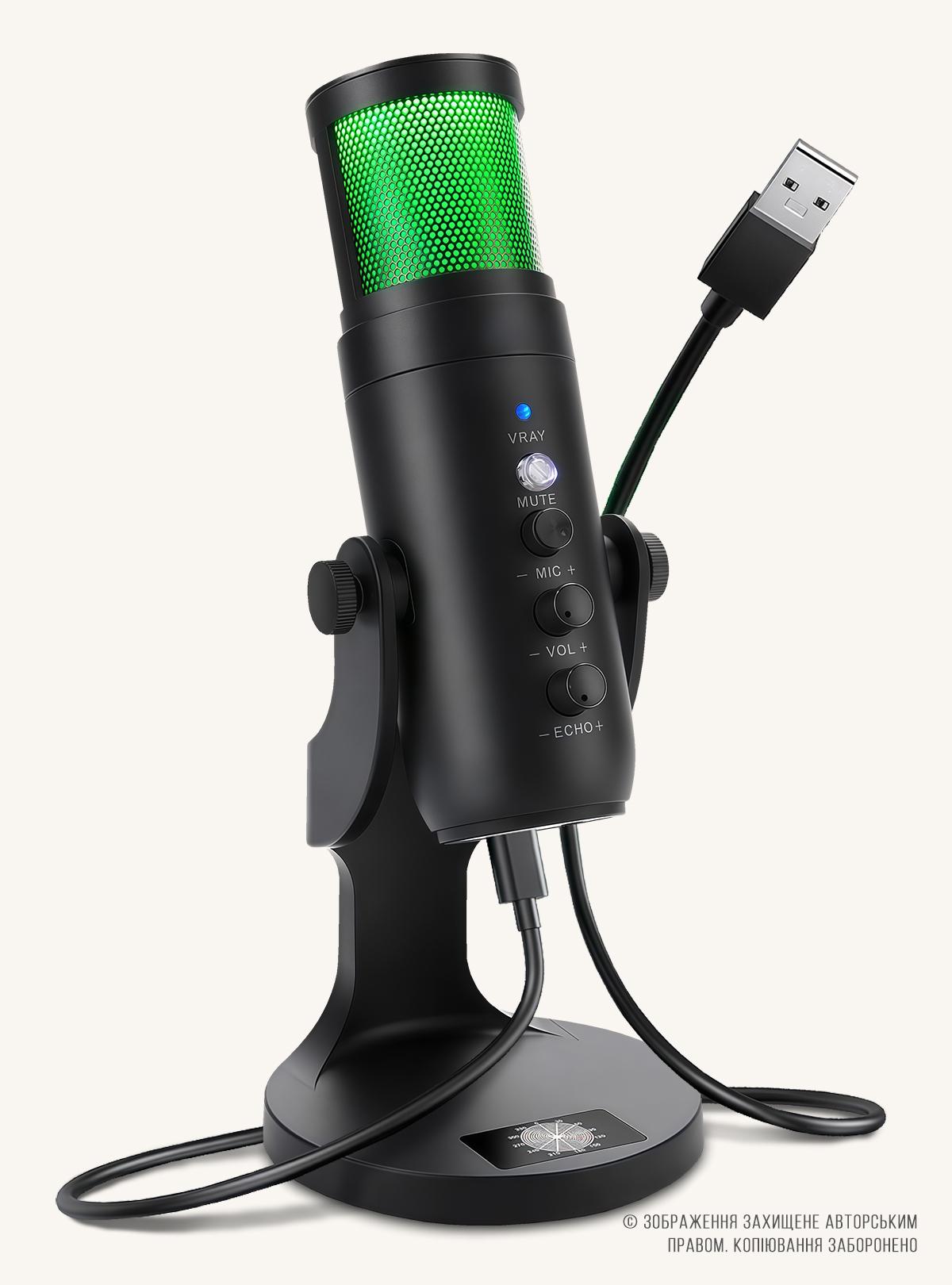 Микрофон для компьютера OnePro MU900 USB студийный/конденсаторный Черный (73763)