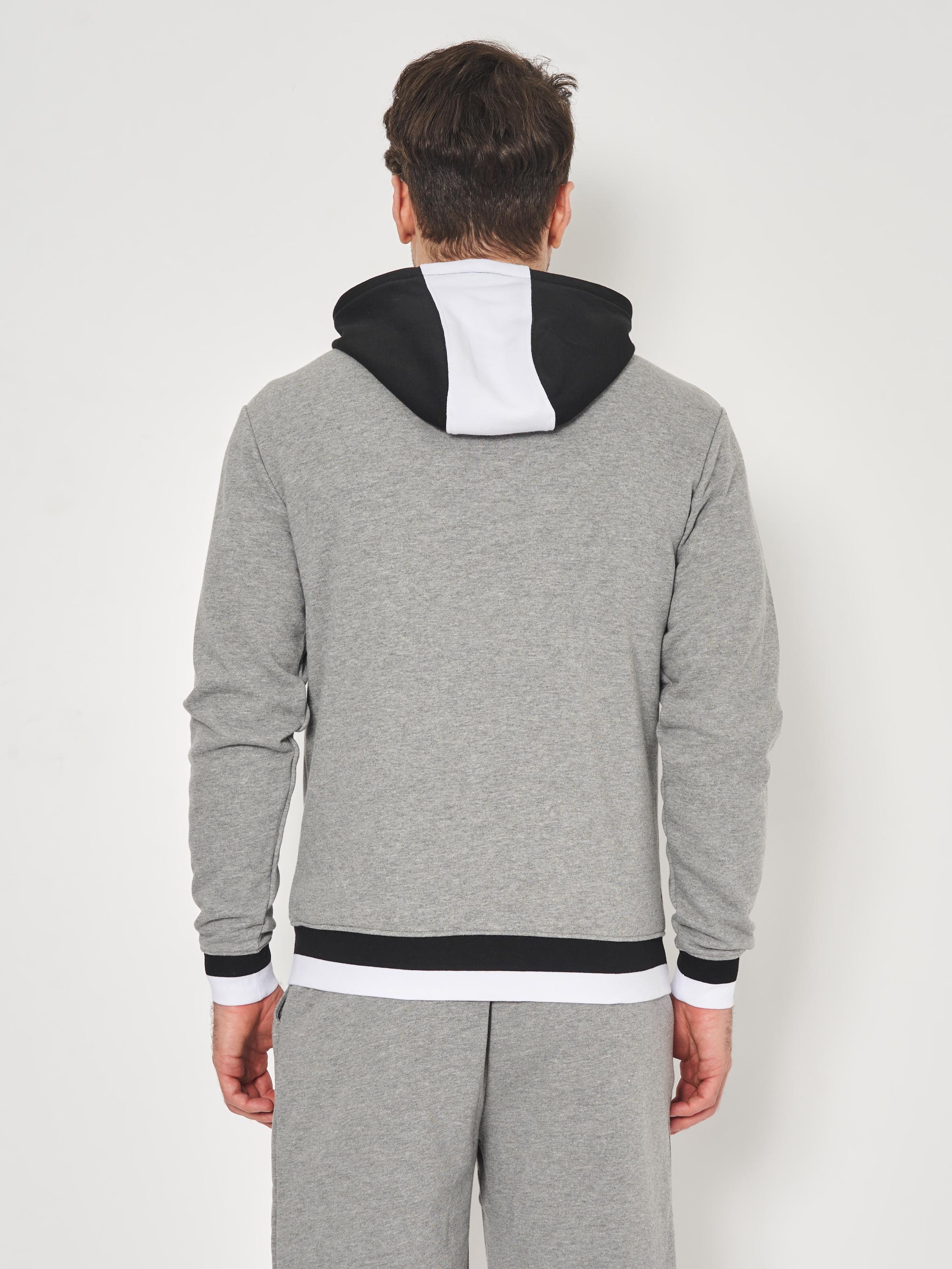 Олімпійка Joma 101963.281 Confort Ii Zip-Up Hoodie M Melange Grey/Black (8424309571900) - фото 2