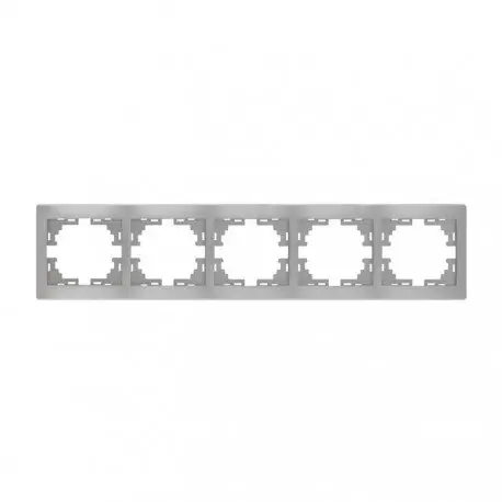 Рамка п'ятимісна горизонтальна MIRA метал Сірий авок (00000003162)