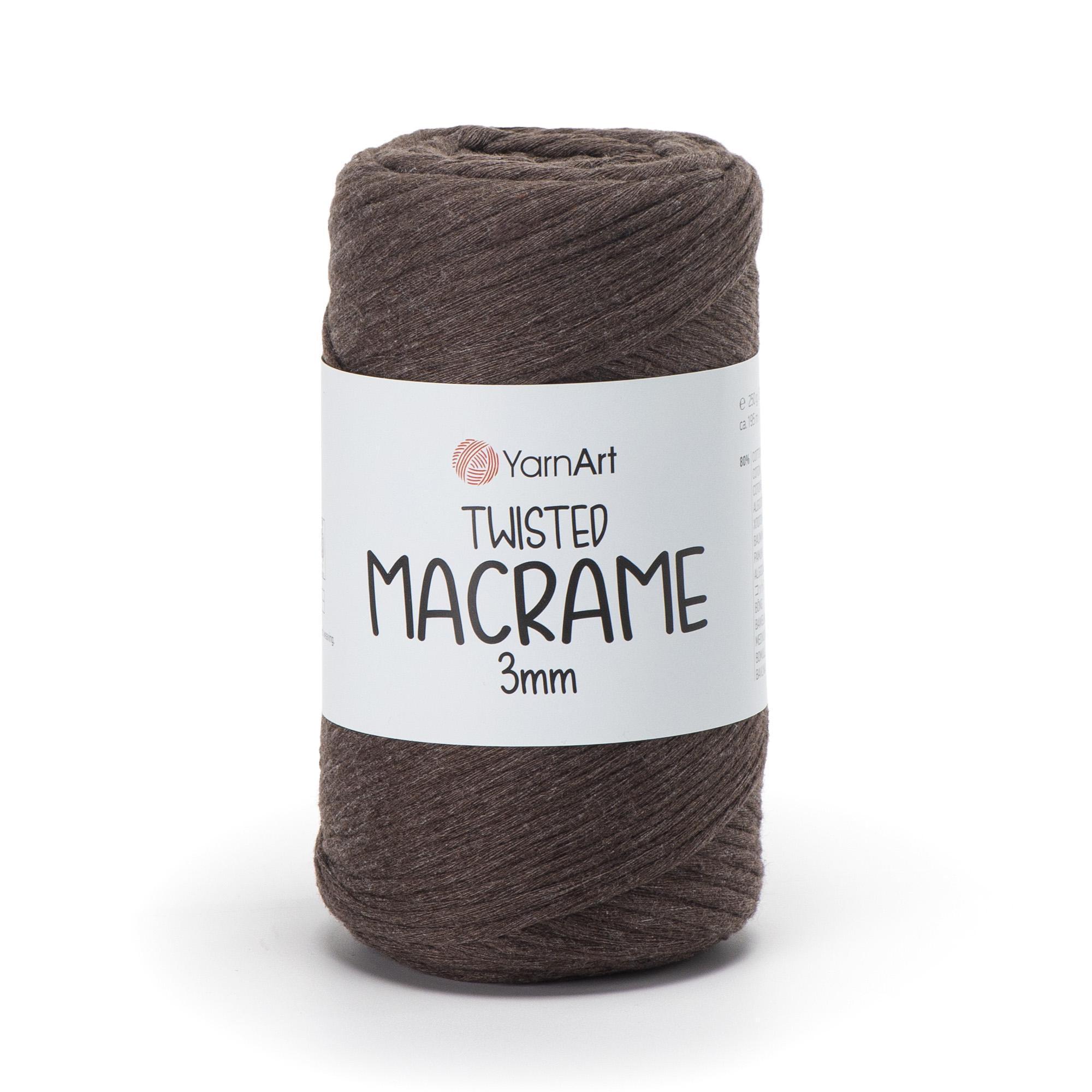 Шпагат бавовняний Twisted Macrame 3 мм 250 г Шоколад №769