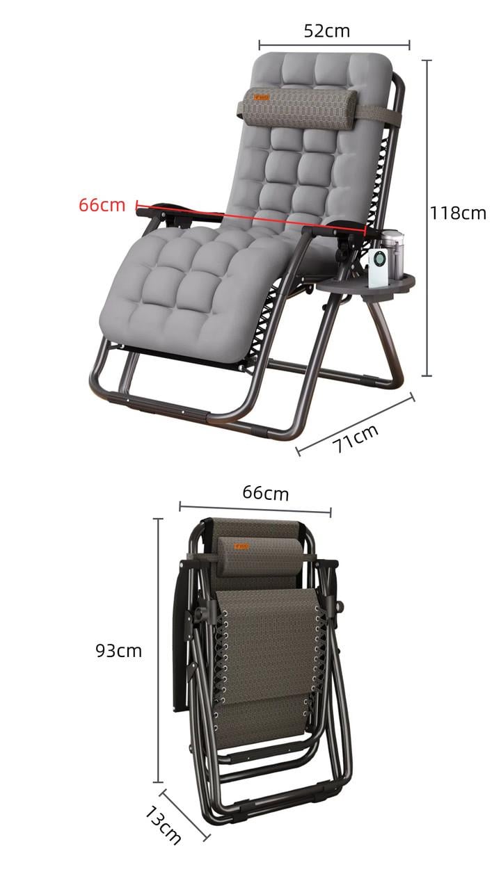 Крісло-шезлонг розкладне садове Zero Gravity WCG R-01 з матрацом (2761306590) - фото 3 Крісло-шезлонг розкладне садове Zero Gravity WCG R-01 з матрацом (2761306590) - фото 3