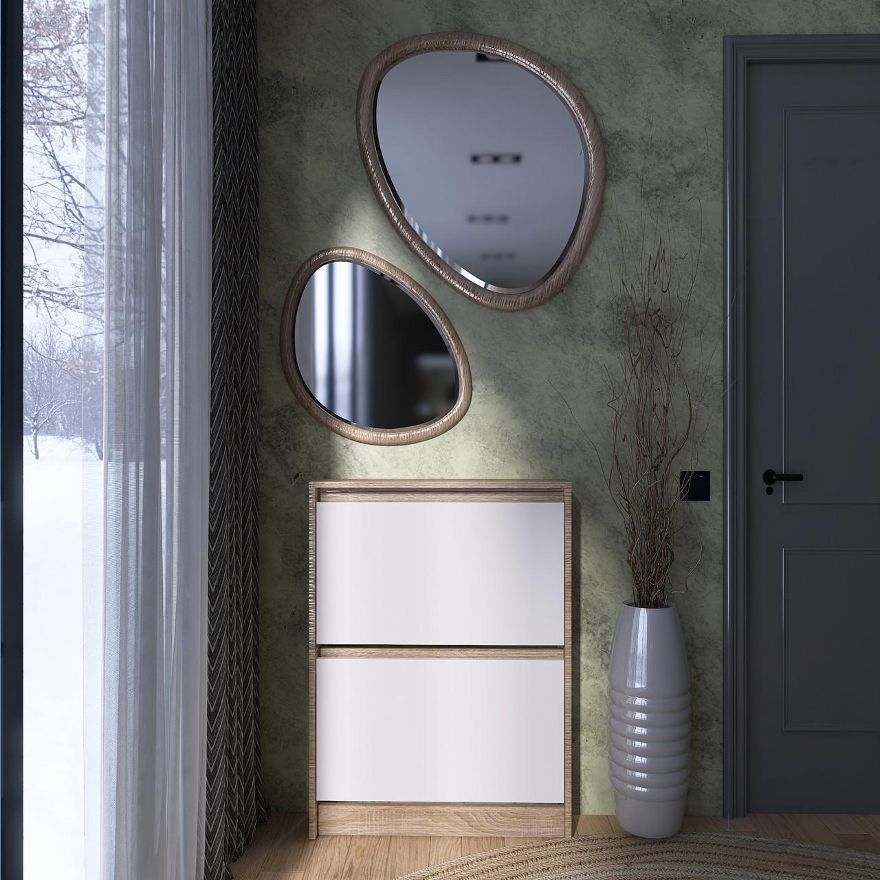 Тумба для взуття Еверест Сіті-160-2 Дуб сонома/Білий (115448)