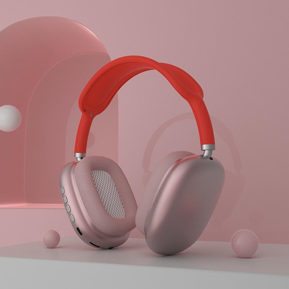 Наушники с аккумулятором беспроводные P9 Bluetooth 400мА/час с поддержкой карты памяти Розовый (23970517)