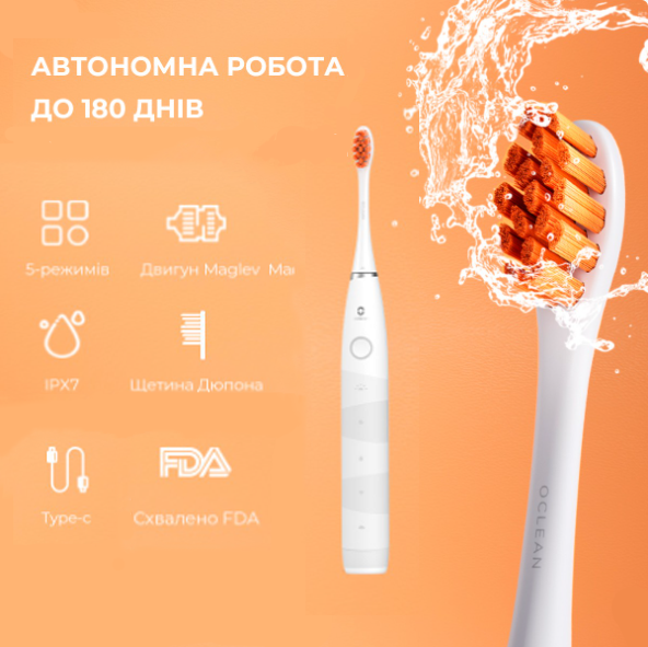 Електрична зубна щітка Oclean Flow Sonic Electric Toothbrush White (722) - фото 4 Електрична зубна щітка Oclean Flow Sonic Electric Toothbrush White (722) - фото 4