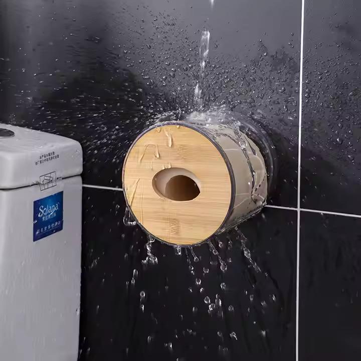 Контейнер-органайзер для салфеток пластиковый круглый с деревянной крышкой - фото 4 Контейнер-органайзер для салфеток пластиковый круглый с деревянной крышкой - фото 4