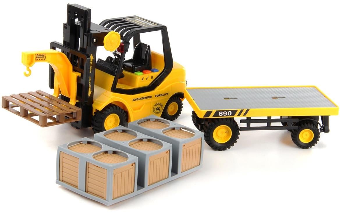 Іграшкова техніка Навантажувач з причепом Жовтий (28443337)